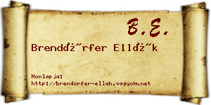 Brendörfer Ellák névjegykártya